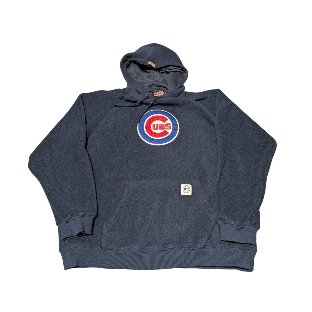 Stitches Hoodie Women Large Chicago Cubs MLB‎ Pullover Thick Embroidered